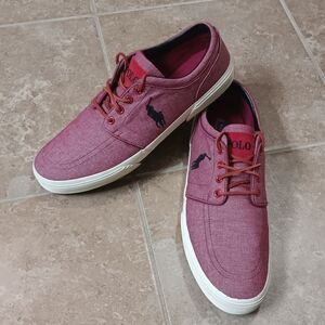 Polo Ralph Lauren Faxon Low Red Chambray Sneakers 12D